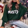 Knitted Women Turtleneck Sweater Loose Pullover Female Jumper Elegant Winter Warm Spring New Year Trendy Christmas Sweater