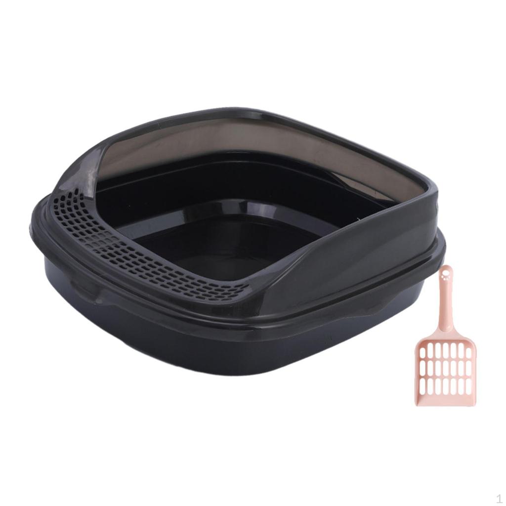 Cat Litter Box Kitten Pan Toilet Open Potty Bedpan Top Pet Tray