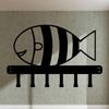 Modern Ocean Themed Fish Metal Wall Decor with Hooks Holiday Gift Home Decor