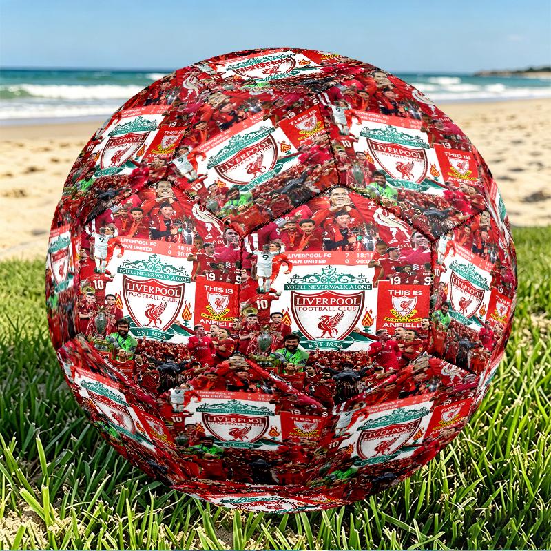 Liverpool F.C. Aufdruck Größe 5 Fußball, PU Verschleißfester Fußball für Spieltraining und tägliches Üben, Geburtstagsgeschenk für Fußballfans