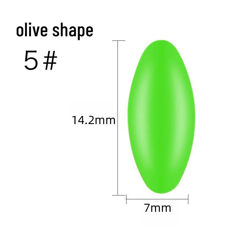 Silicone Olive-Shaped Fluorescent Fishing Float Tail Magnifier Bean
