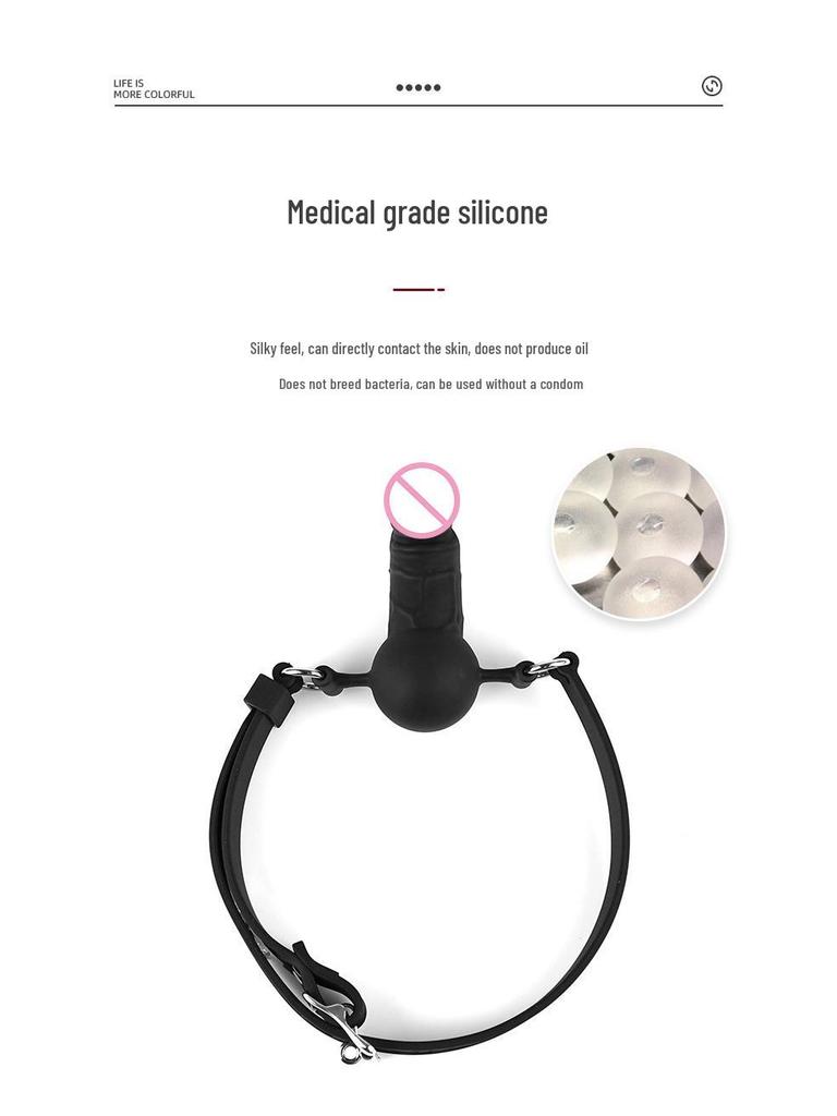 Adult Erotic Bondage Toys: Silicone Gag & Dildo Set for Men and Women