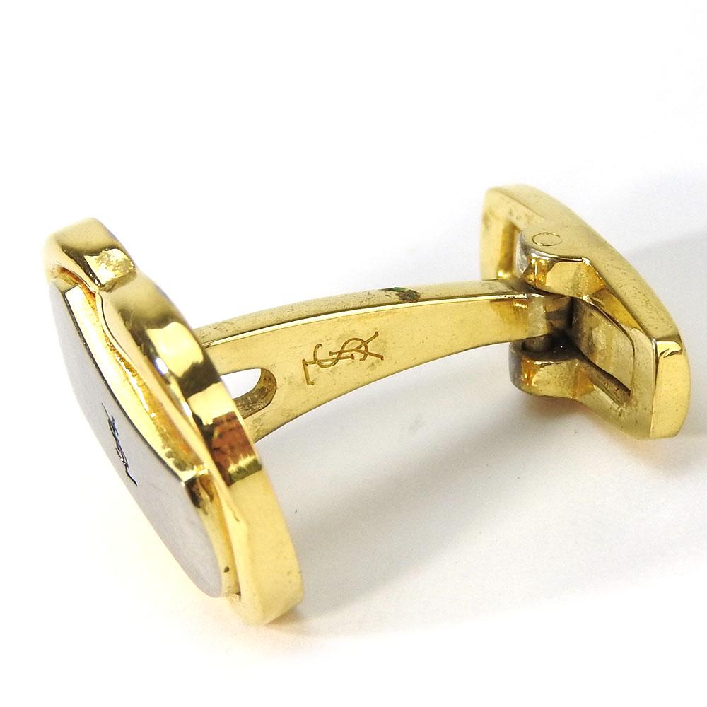 Used YVES SAINT LAURENT cuffs metal gold business