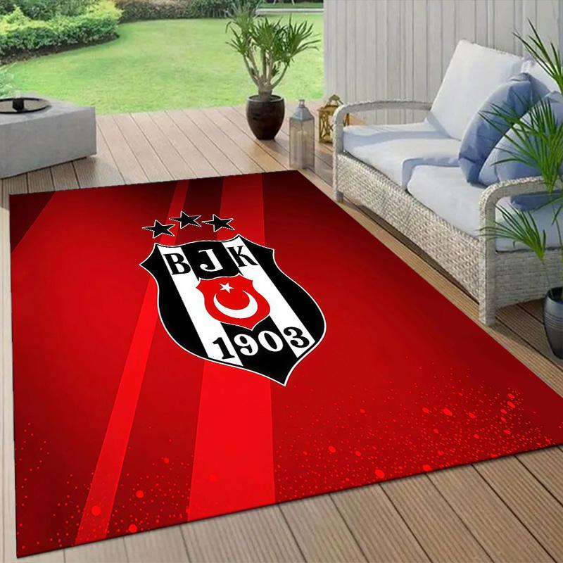 Amsterdamsche Football Club Ajax Flannel Pattern Square Carpet,Area Rug,Carpet Rug for Living Room Bedroom Sofa Playroom Decor,Non-slip Floor Mat