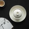 Plant Ash Glaze Handmade Ceramic Cover Bowl Small Coarse Pottery Kung Fu Tea Set Flower Mouth Japanese Tea Bowl