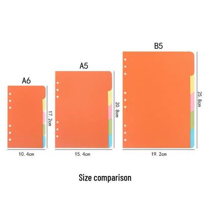 A5/A6 6-Hole Loose-Leaf Color Paper Dividers & B5 9-Hole Planner Index Refills