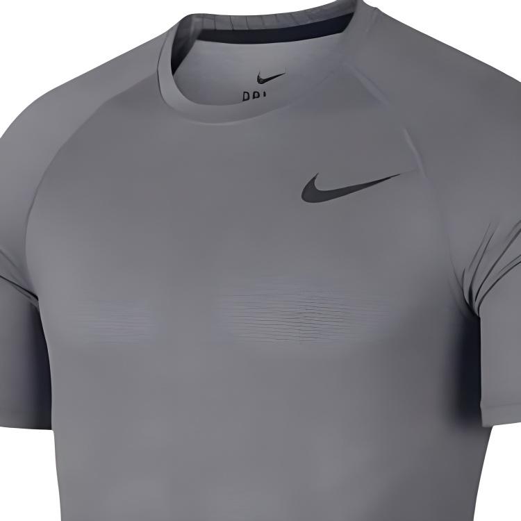 Nike Pro Breath Rychleschnoucí tričko s krátkým rukávem a kulatým výstřihem Pánské topy Šedé AO1804-056