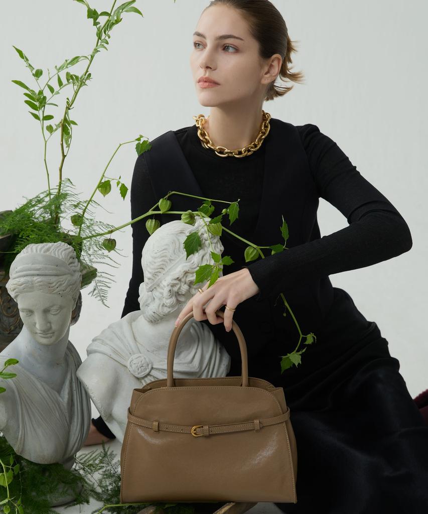 Ecoe E.C.O.E Heritage Buckle Bag - Natural Beige