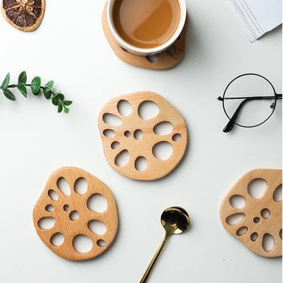 1pc-Wooden Coasters Insulation Mats Bamboo Heat-resistant Coasters Room Decorations Kitchen Supplies