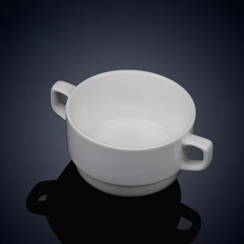 Cartoon Style Ceramic Double-Handle Dessert/Soup Bowl Set