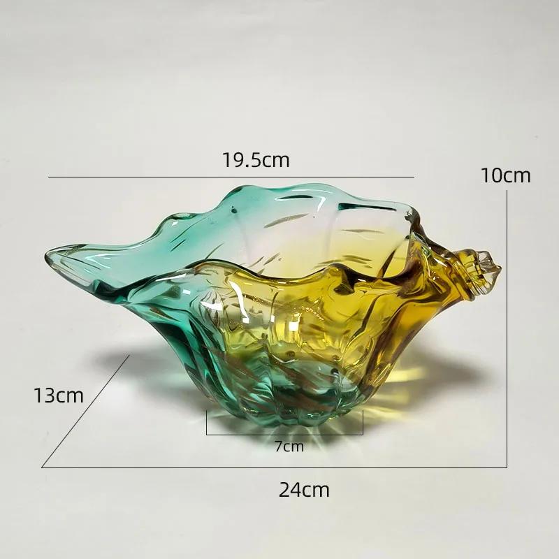 Colorful Conch Candy Jar Fruit Tray Creative Transparent Glass Conch Storage Basket Room Aesthetic Decor Desktop Storage Tray