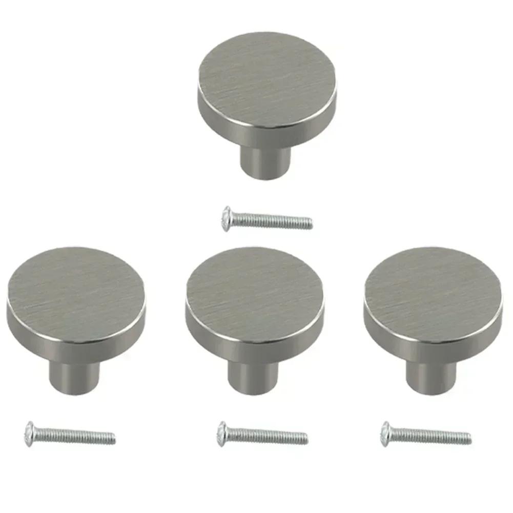 

Drawer Handles Furniture Handle Hardware Round Drawer Knobs Aluminum Cabinet Pulls Hardware Silvery Kitchen Cupboard Door Knobs
