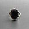 925 Silber Ring, Schwarzer Onyx Ovaler Edelstein Ring, handgemachter Designer Ring, Boho Ring, Geschenk für Sie, Hochzeitstag Geschenk