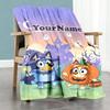 Bluey 22 Customize Text Blanket Cozy Personalized Blanket Soft & Cozy Versatile for Seaside Livingroom Office Chair Nap Four Seasons Multipurpose