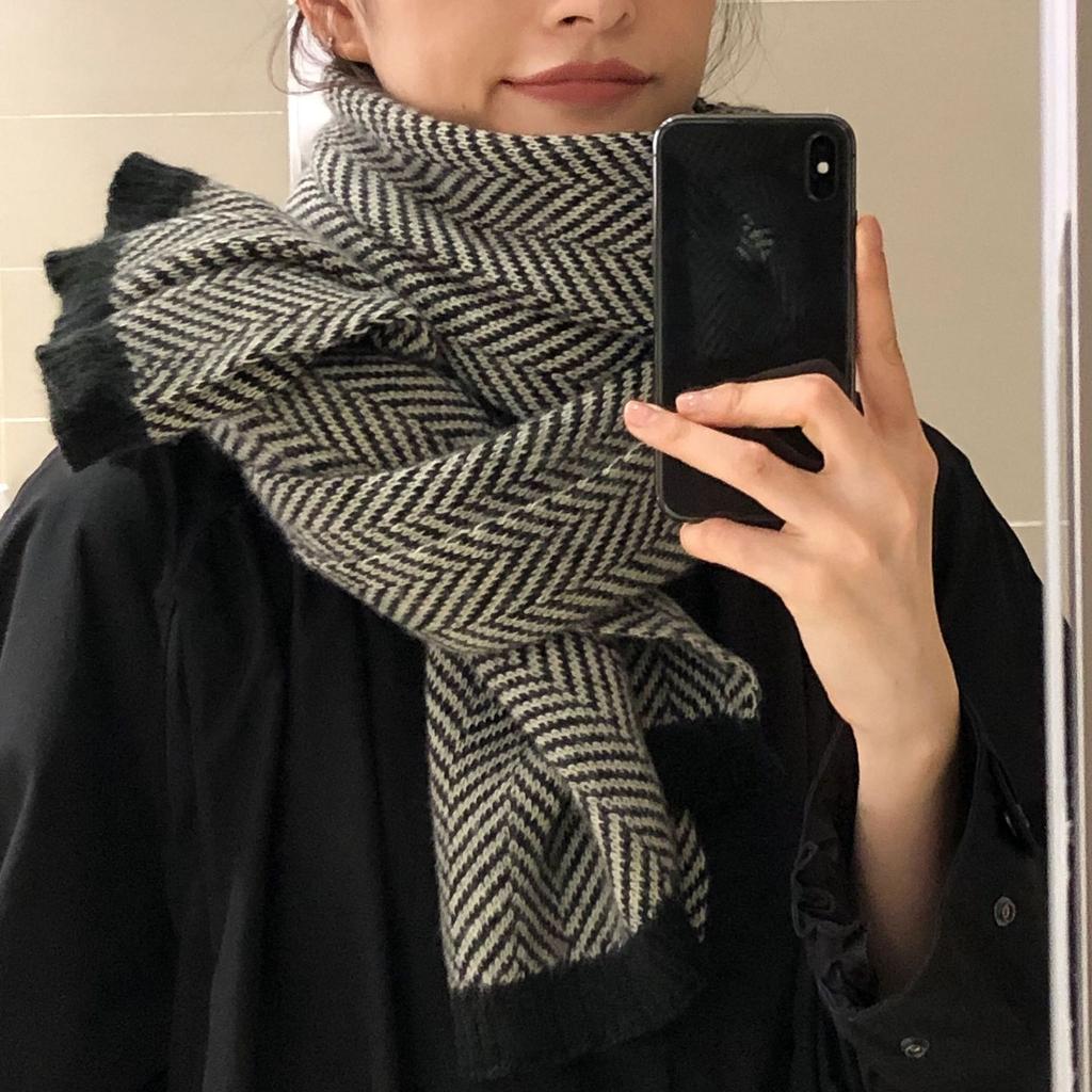 Autumn and Winter Scarves Women's Winter High-end Scarves Thickened and Warm Tonglu Imitation Cashmere Plaid Scarves