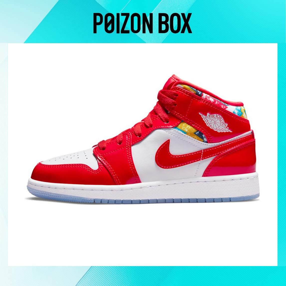 

кроссовки Jordan 1 Mid Barcelona Sweater Red Patent (GS) DC7248-600