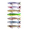 Jointed Artificial Bait Fishing Lure with 3D Eyes Realistic Looking Vibrant Color Fake Bait Hard Lure with Treble Hooks