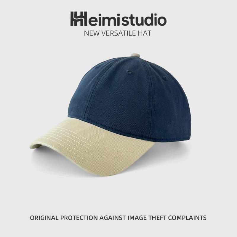 25 Early Autumn New Baseball Cap Pure Cotton Soft Top Color Matching Hat Outdoor Versatile Fashion Sunscreen Visor
