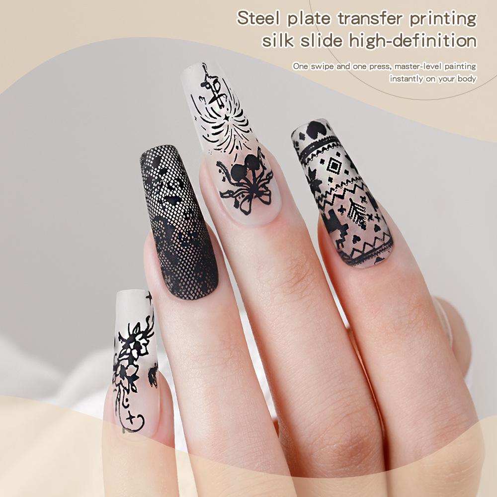 Upgraded No-Wipe Black & White Nail Stamping Gel for Solid Color Painting and Gradient Effects