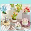 Puzzle Small Children Particle Building Block Flower Flexing Potted Toy Model