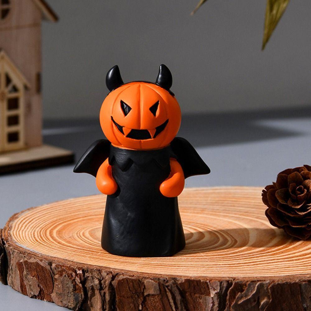 3Pcs/Set Durable Pumpkin Wizard Statue Craft Halloween Ornament Home Decor
