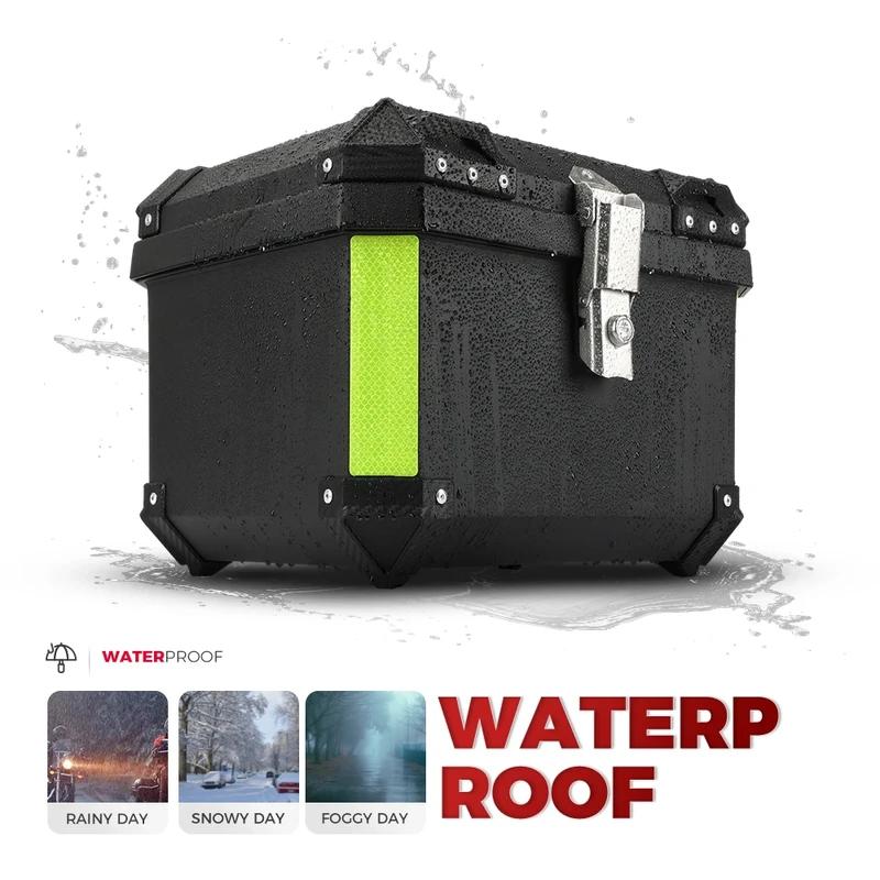 Universal 45L 57L Waterproof Motorcycle Top Box Tail Box Rear Luggage Items Trunk Storage Case Motorbike Toolbox Accessories