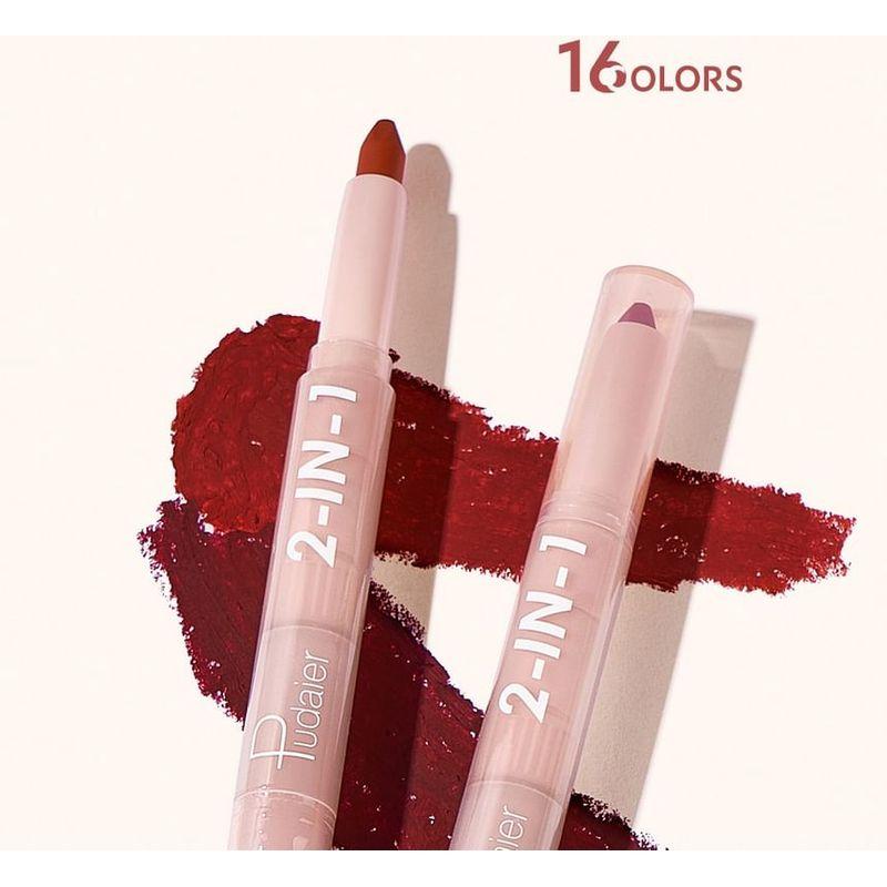 Pudaier - Dual Head Lip Liner & Lipstick - 16 Colors
