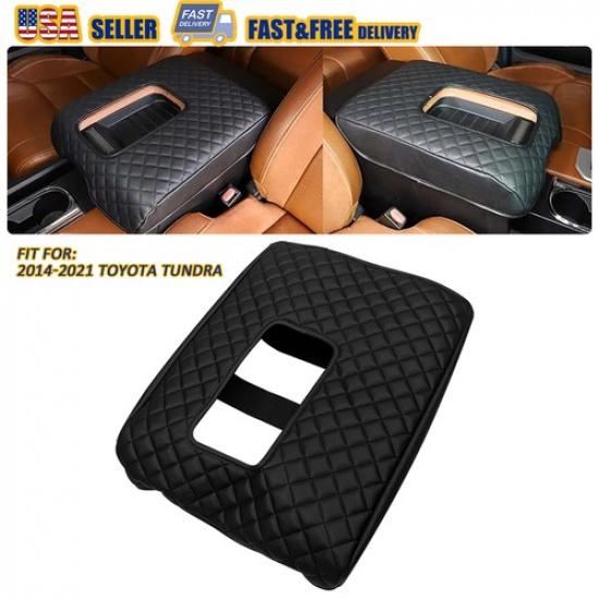 For 2014- Toyota Tundra Center Console Lid Armrest Cover Cushion Pad Black V