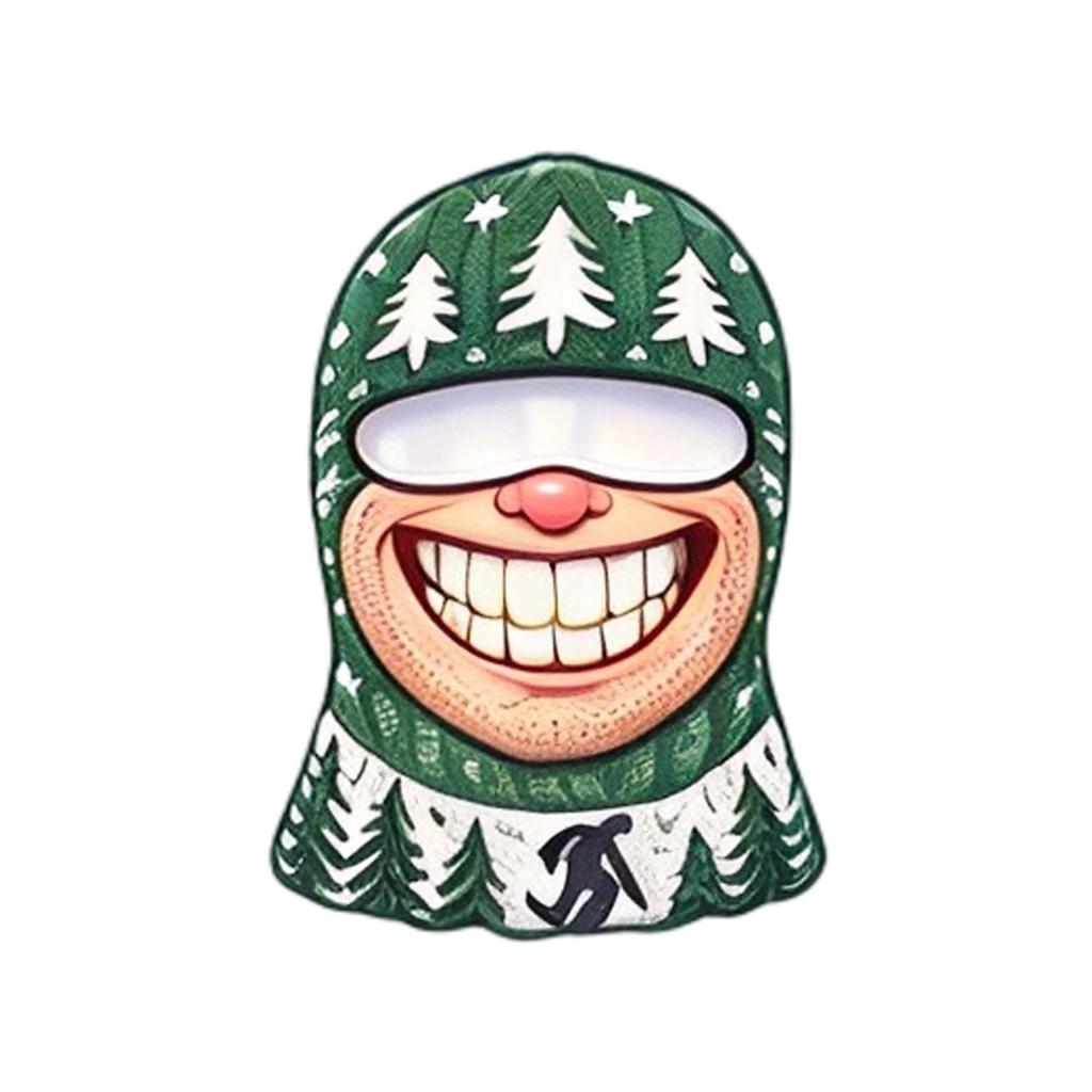 Funny Realistic Old Man Print Ski, 3D Full Face Winter Hat for Cold, Sunglasses Not Included