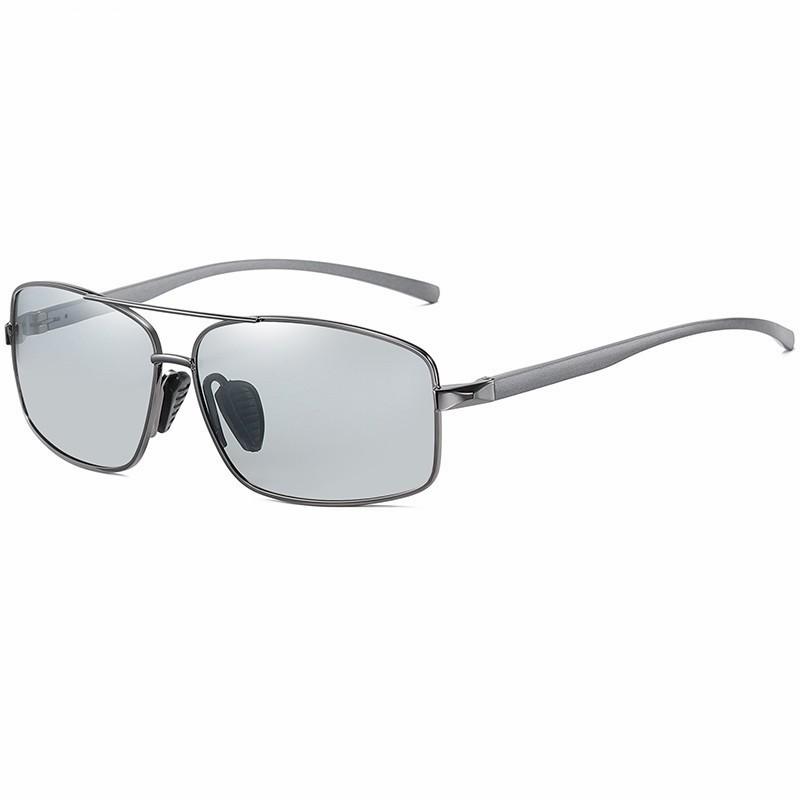 Rectangle Metail Frame Polarized Sunglasses Men Brand Designer Color Changing Sun Glasses Male Sun Glasses Driving UV400