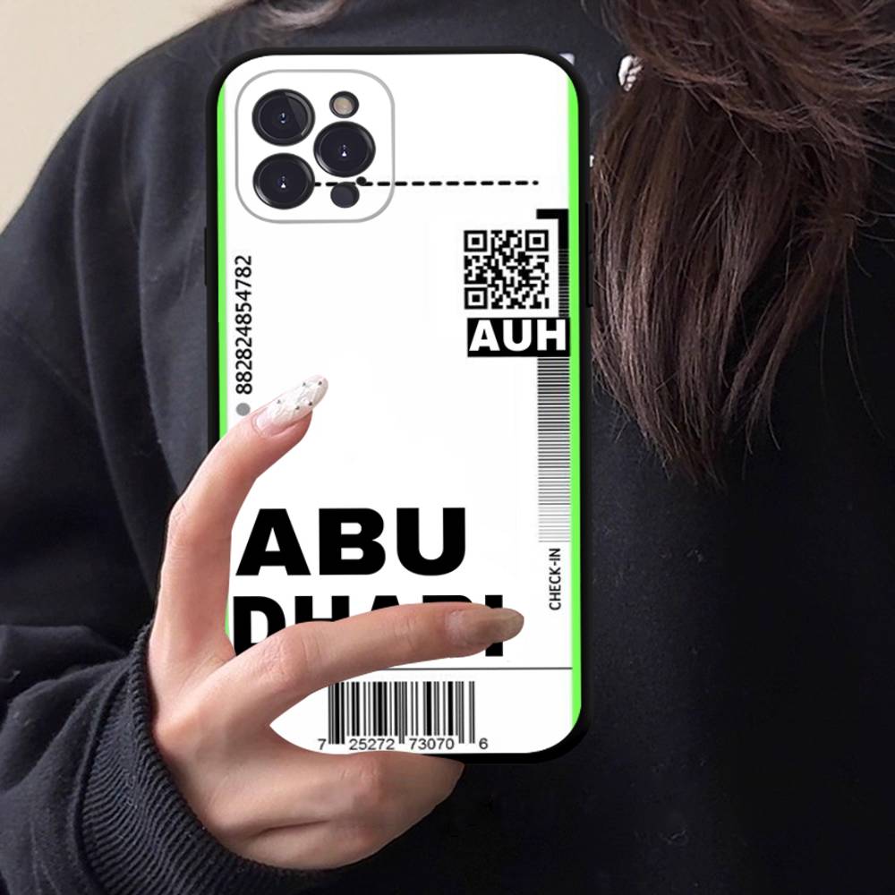 Funny World City Tourist Ticket Label Black Phone Case For Iphone 17 Air 16 15 14 13 12 11 Pro Max Plus Back Cover TPU Soft Case