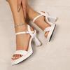 Fashion 2025 New Summer Women's Ultra High Heel Sandals Open Toe Single Strap Buckle Minimalist Stylish Office Work Casual Shoes Zapatos