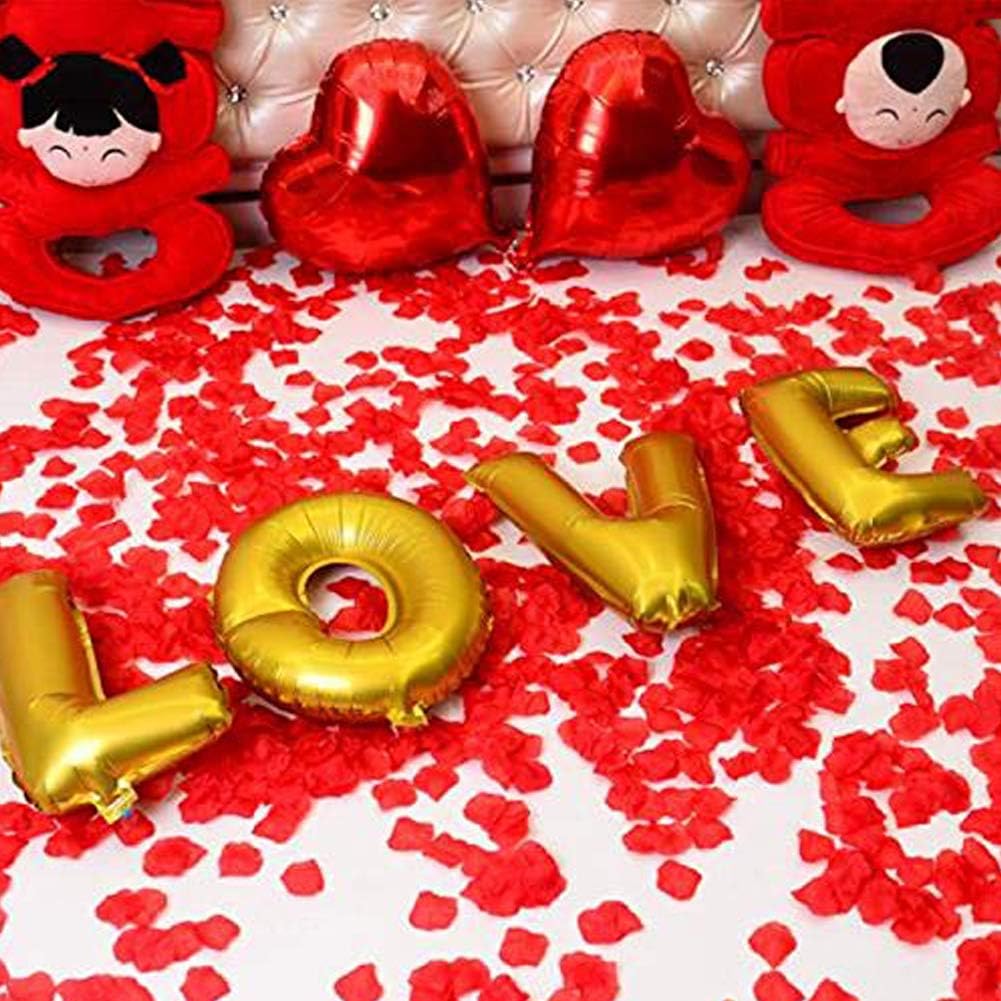 LZXD 1000 Pieces Black Artificial Silk Rose Petals Flower Decoration Wedding Party Color Black