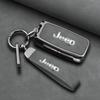 Zinc Alloy Leather 4 Buttons Car Folding Key Case Protector Cover Fob for Jeep Renegade Compass 2016 2019 2020 2021 Accessories