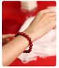 Lingxi Cinnabar Crystal Sand Bracelet with Raw Stone 