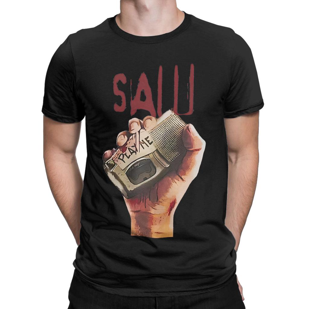 Vintage Saw Movie Soft T Shirt Unisex Cotton Short Sleeve Horror Scary O-neck Summer Tops