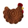 Crochet Chicken Coaster Tabletop Protection Drink Coaster Home Decor Decorative for Dining Table Bar Kitchen Wedding