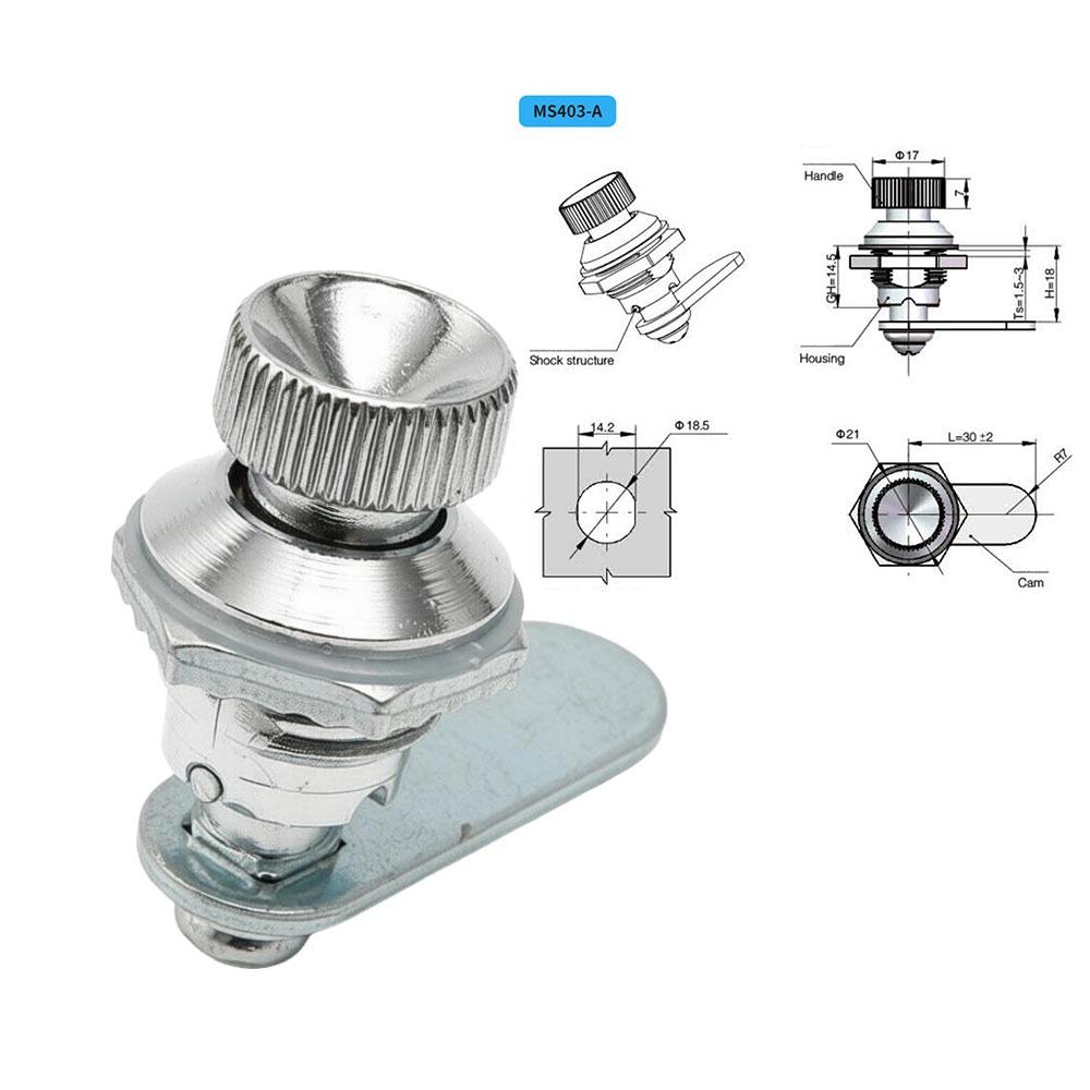 

Chrome Finish Distribution Box Lock Zinc Alloy Multi-purpose Cabinet Lock Thumb Operated Cylindrical Lock Hardware Lock