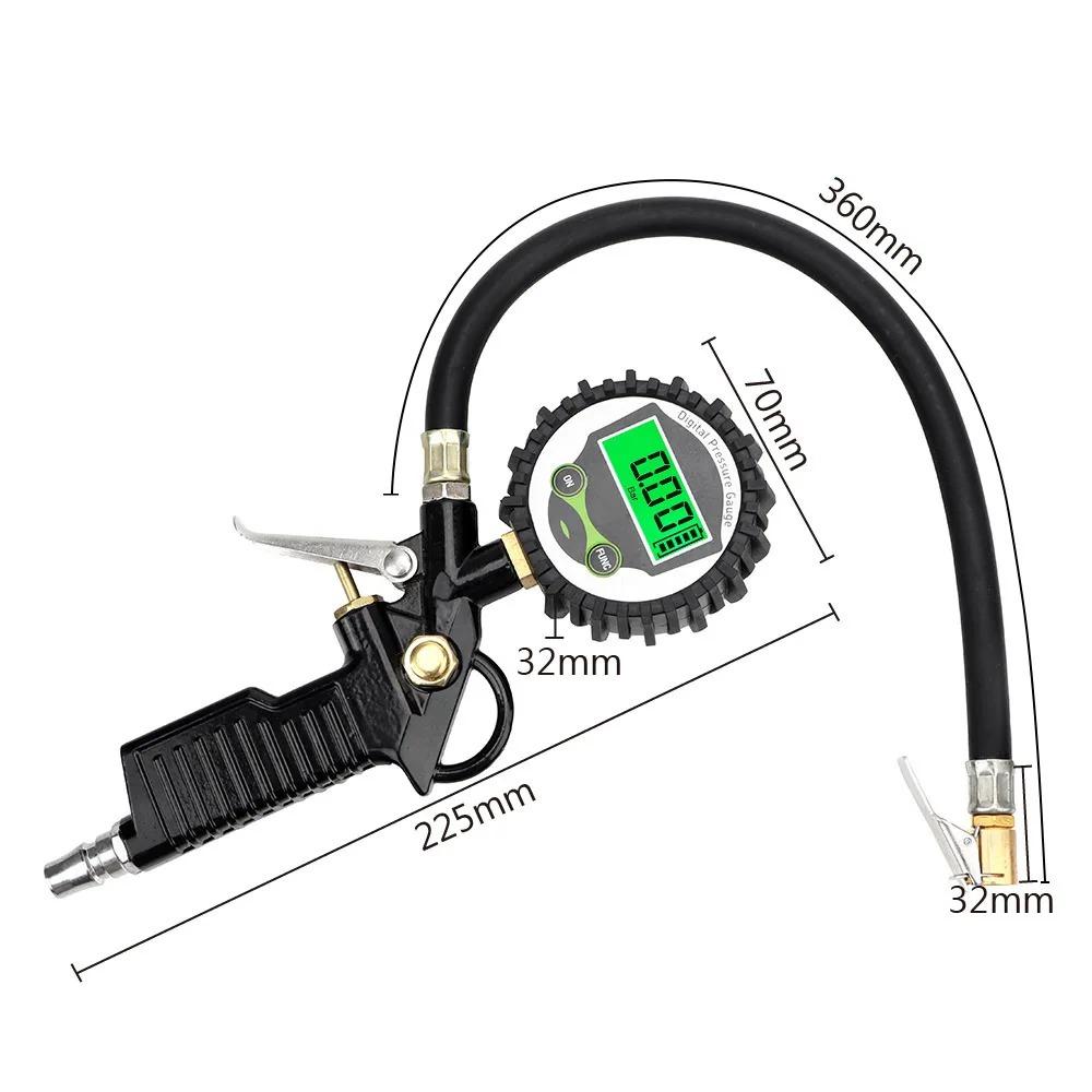 Inflator Hose With Tyre Tester Gauge Motorcycle TPMS Tire Pressure Monitor System Test Diagnostic Tool Car Accessories Universal