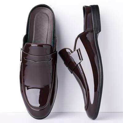Mode Sommer Neu Herren Halbschuhe Schuhe Männlich Glänzendes PU-Leder Lässige Pantoletten Mokassins Atmungsaktive Penny Loafers Zapatos Hombre
