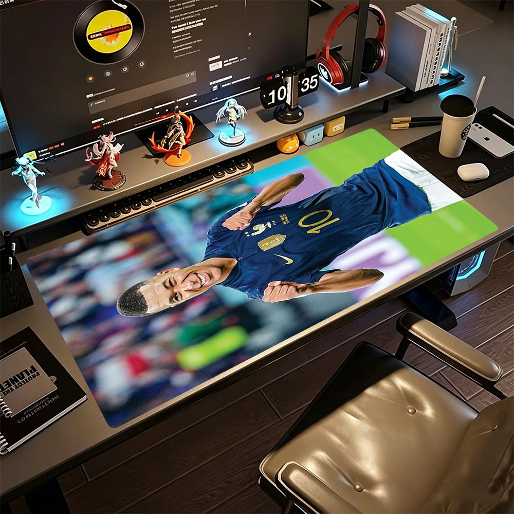 Star Player Kylian Mbappé Large Mouse Pad Desk Mat Computer Desk Keyboard Mat Non-Slip Rubber Bottom Office Desk Accessory