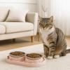 Stainless Steel Double Pet Bowl Anti Topple Dog Food Dispenser Multifunctional Pet Food Bowl Home