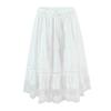Women's Spring White Lace Cami Top & Ruffle Trim Embroidered Skirt Set