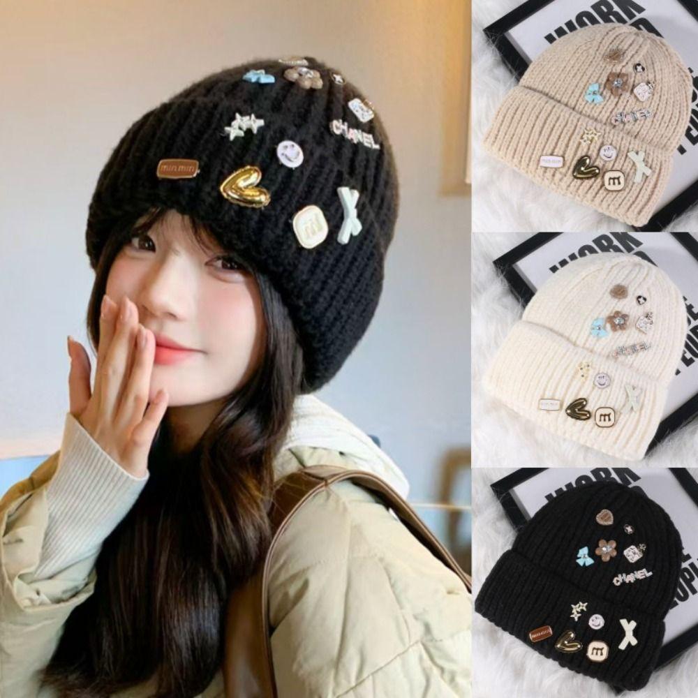 

Ear Protection Beanies Caps Thick Women s Hat Fashion Knitted Hats Winter фіолетовий