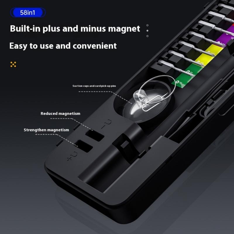 58 in 1 Magnetic Screwdriver Set With Rechargeable Battery Compact Cordless Tool For Electronics And Home Improvement