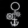 Vintage Anchor Rudder Compass Keychain Sailing Voyage Captain Keychain Friendship Keychain