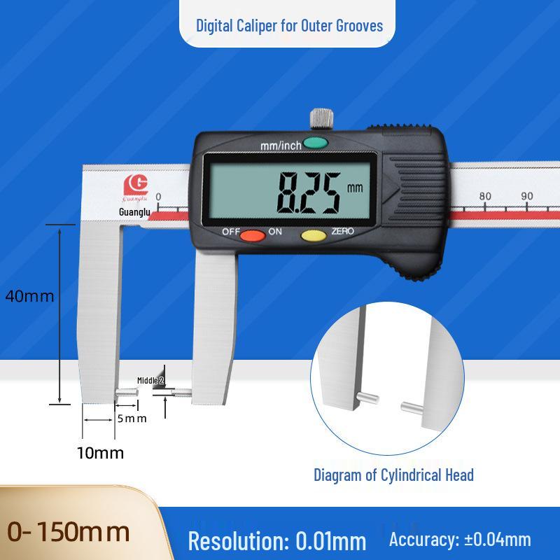 Guanglu Digital Caliper with Fine Outer Groove Measurement (0-150/200/300mm)