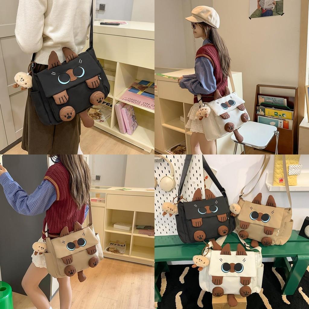 Süßes Katzen-Design Canvas-Rucksack für Mädchen und Jungen, ideal für Mittelschüler