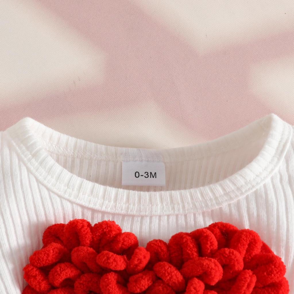 3D Heart Long-Sleeve Dress with Headband for Baby Girls, Ages 0-1, Wool Skirt Hem, with Open Crotch for Autumn/Winter