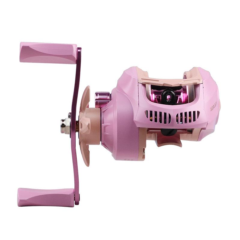 Black Bass Fishing Reel: Full Metal Spool, Rocker Arm, 7.1 Brake, Long Cast Winding Wheel